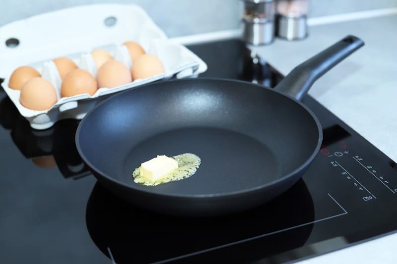 Butter melting in pan