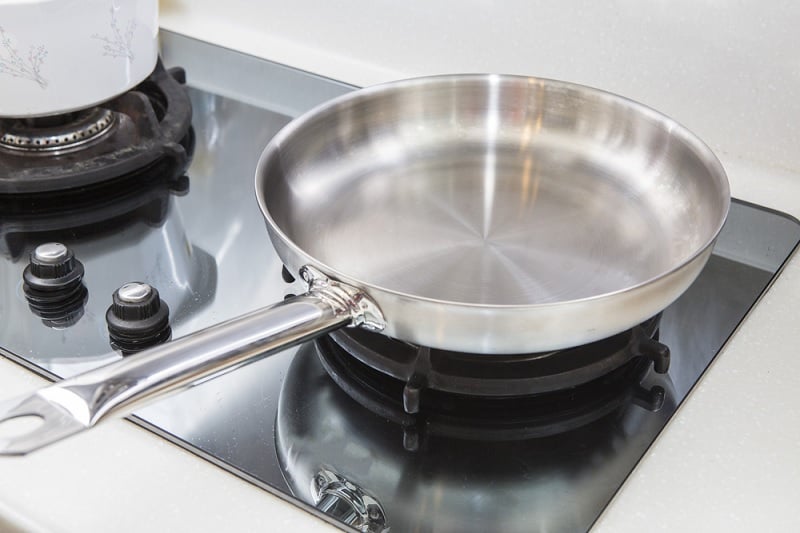 Stainless steel frying pan