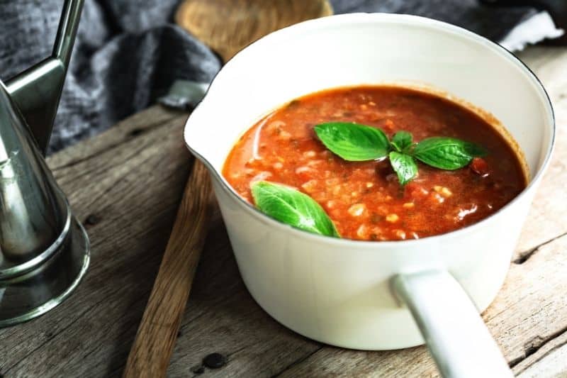 Cherry Tomato Sauce in a Saucepan