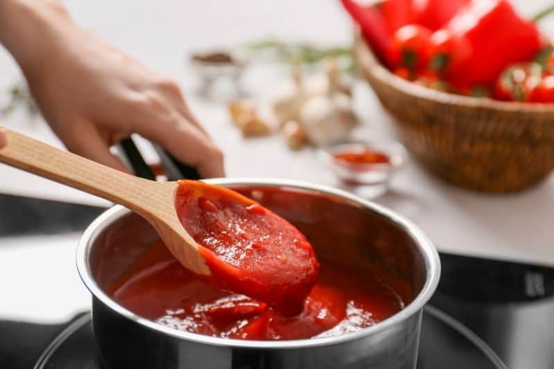 Tomato Sauce in a Saucepan