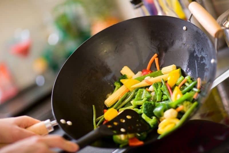 Stir-frying with a Wok