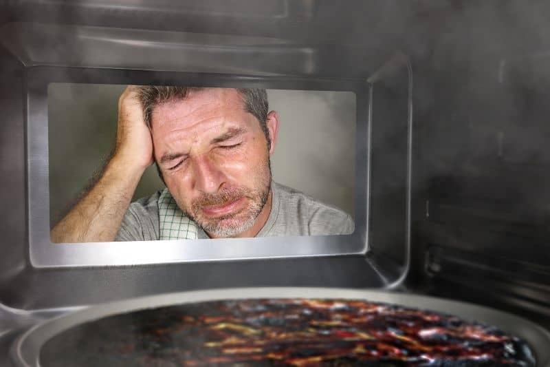 Overcooking food in a microwave