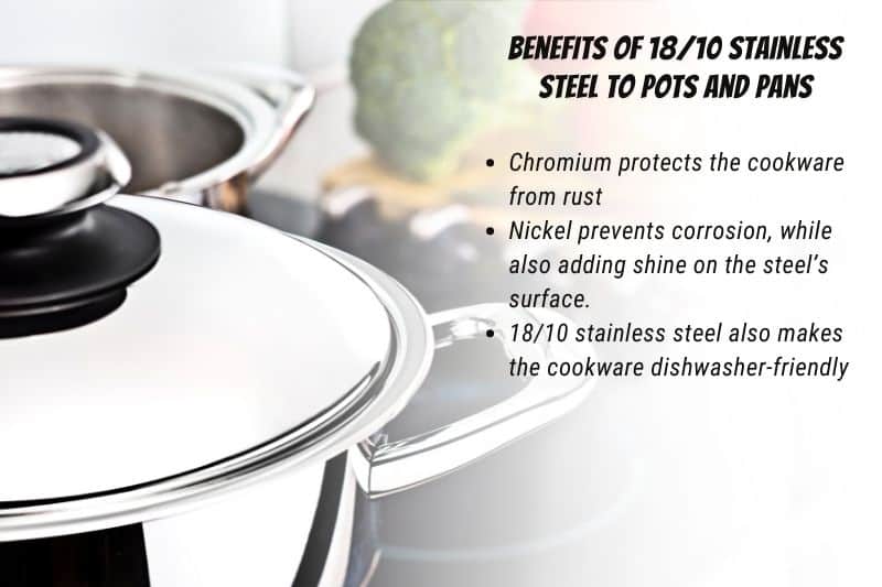 18/10 Stainless Steel for Pots and Pans