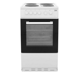 Beko KS530W 50cm Electric Cooker with Solid Plate Hob