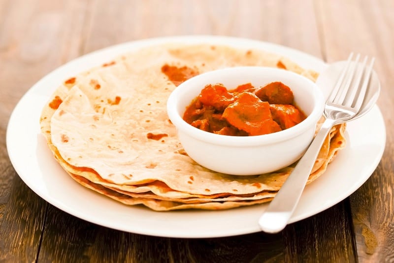 Chapati on plate