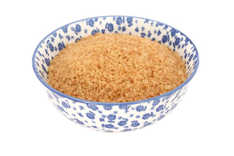 Demerera sugar in bowl