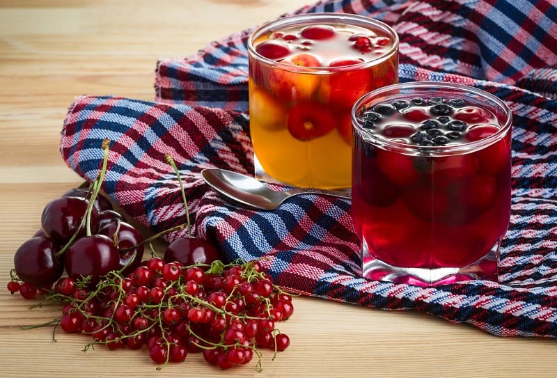 Fruit jelly in glasses