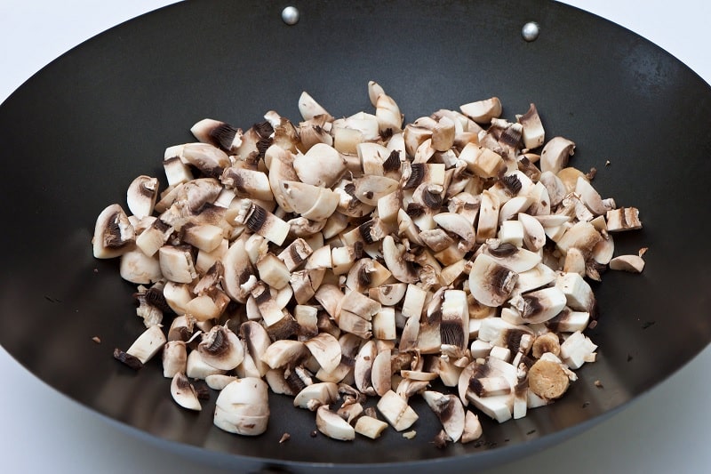 Mushrooms in pan
