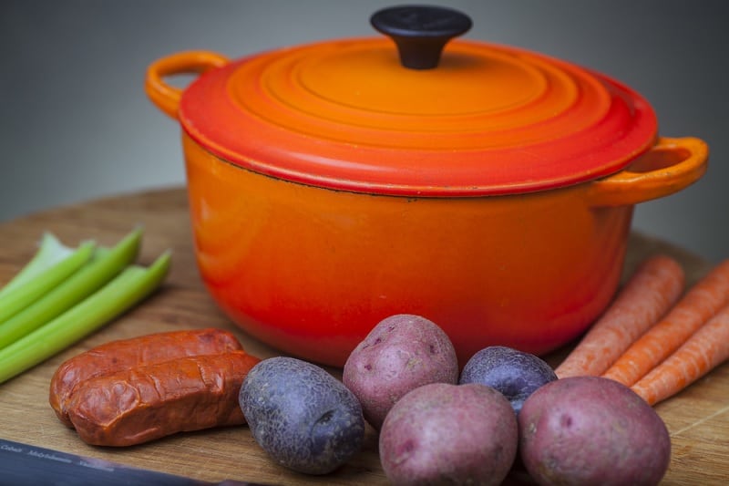 Orange Dutch oven