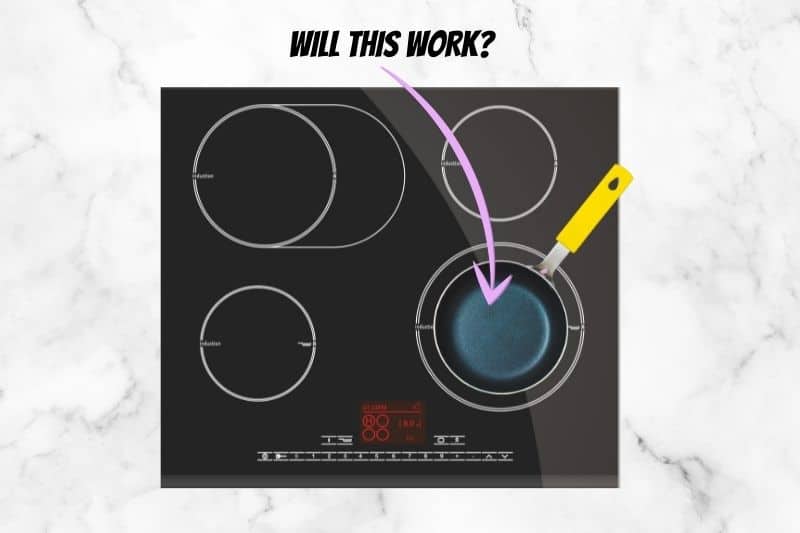 Use small Pan on Large Ring Induction Hob