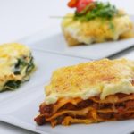 Cooked lasagne portions