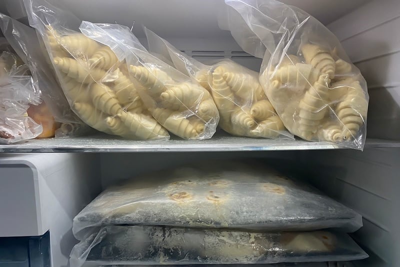 Croissant dough in the fridge