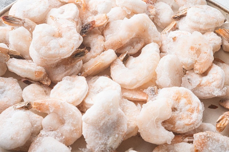 Frozen prawns