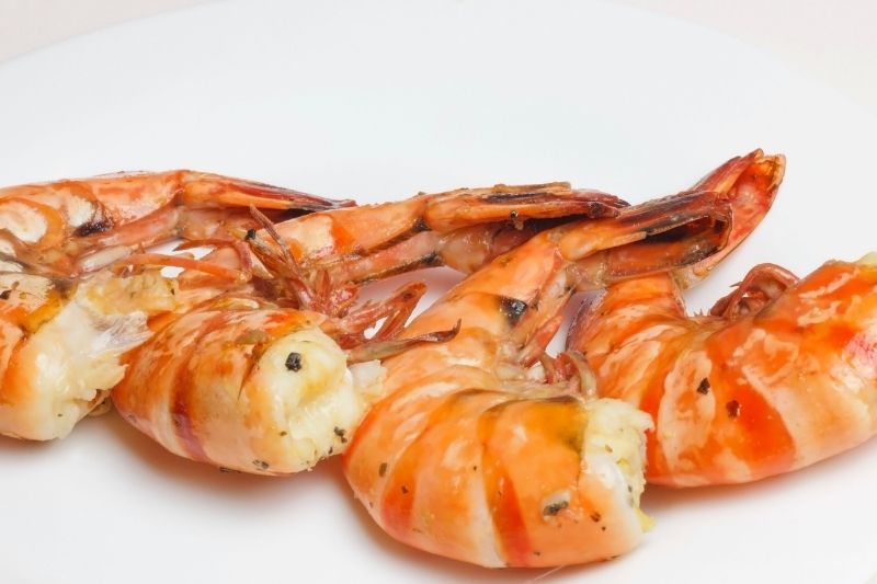 Ready-to-Eat Prawns in white background