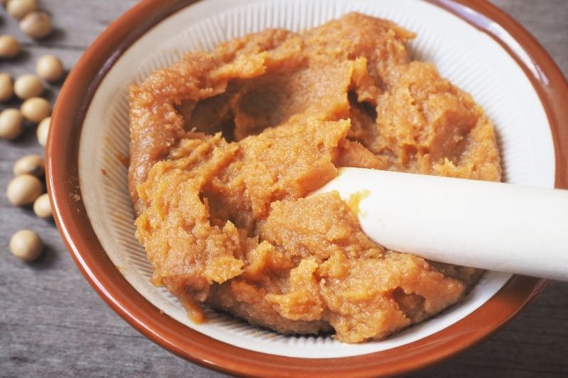 Miso paste in a bowl
