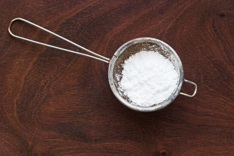 Powdered Sugar in strainer