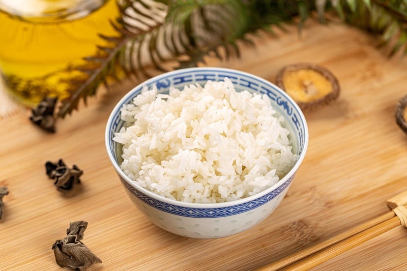 Cooked rice in bowl
