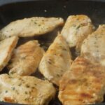 Frying chicken breasts