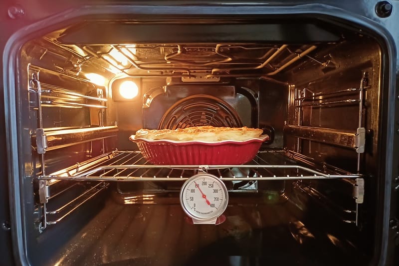 Pie in oven